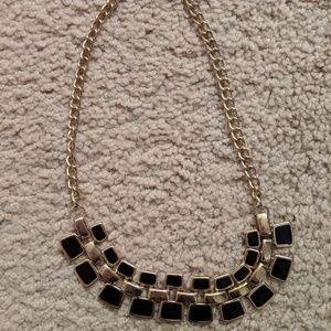 Black and Gold Bib Necklace
